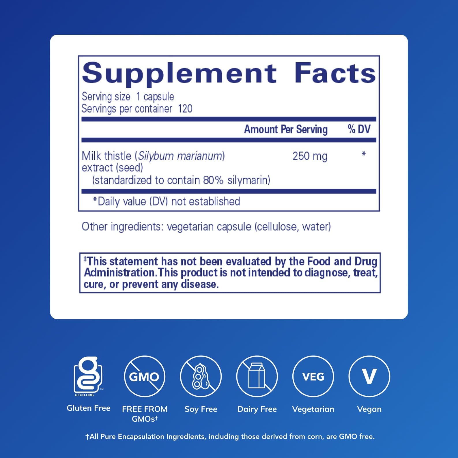 Pure Encapsulations Silymarin cápsulas, antioxidantes para la salud del hígado.