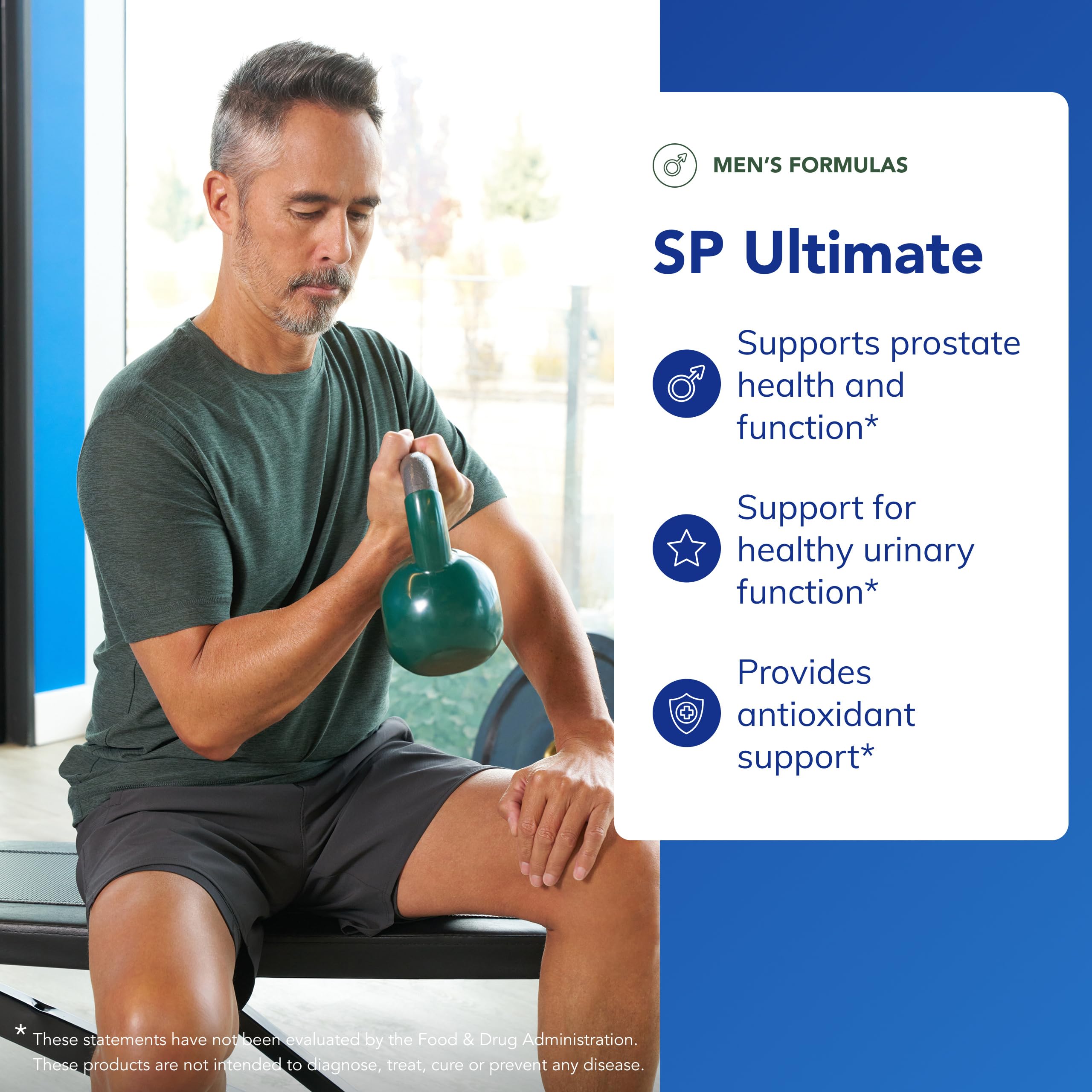 Etiqueta frontal de SP Ultimate, destacando ingredientes para un posible apoyo urinario.