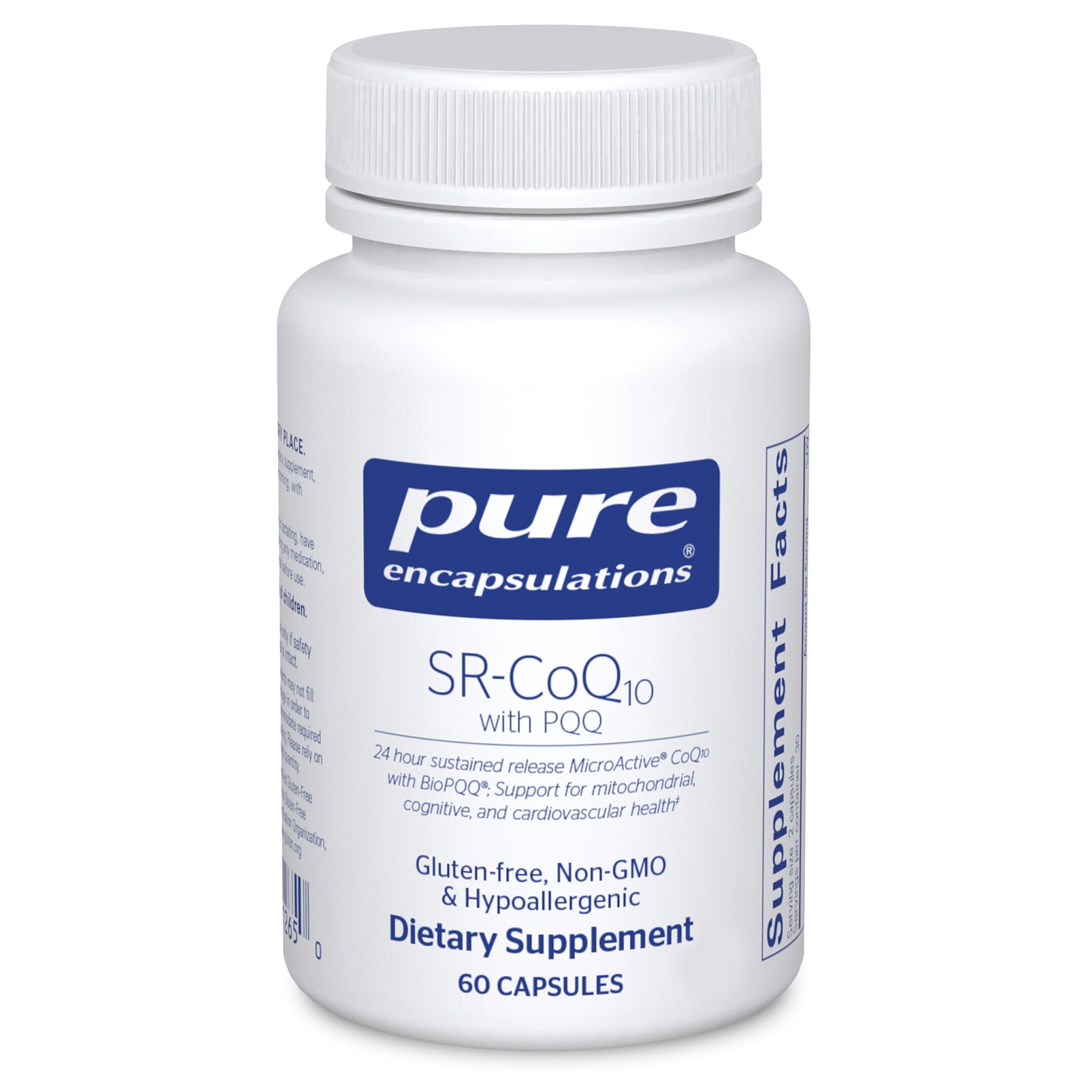 Pure Encapsulations SR-CoQ10 con PQQ en botella para soporte cardíaco y energía