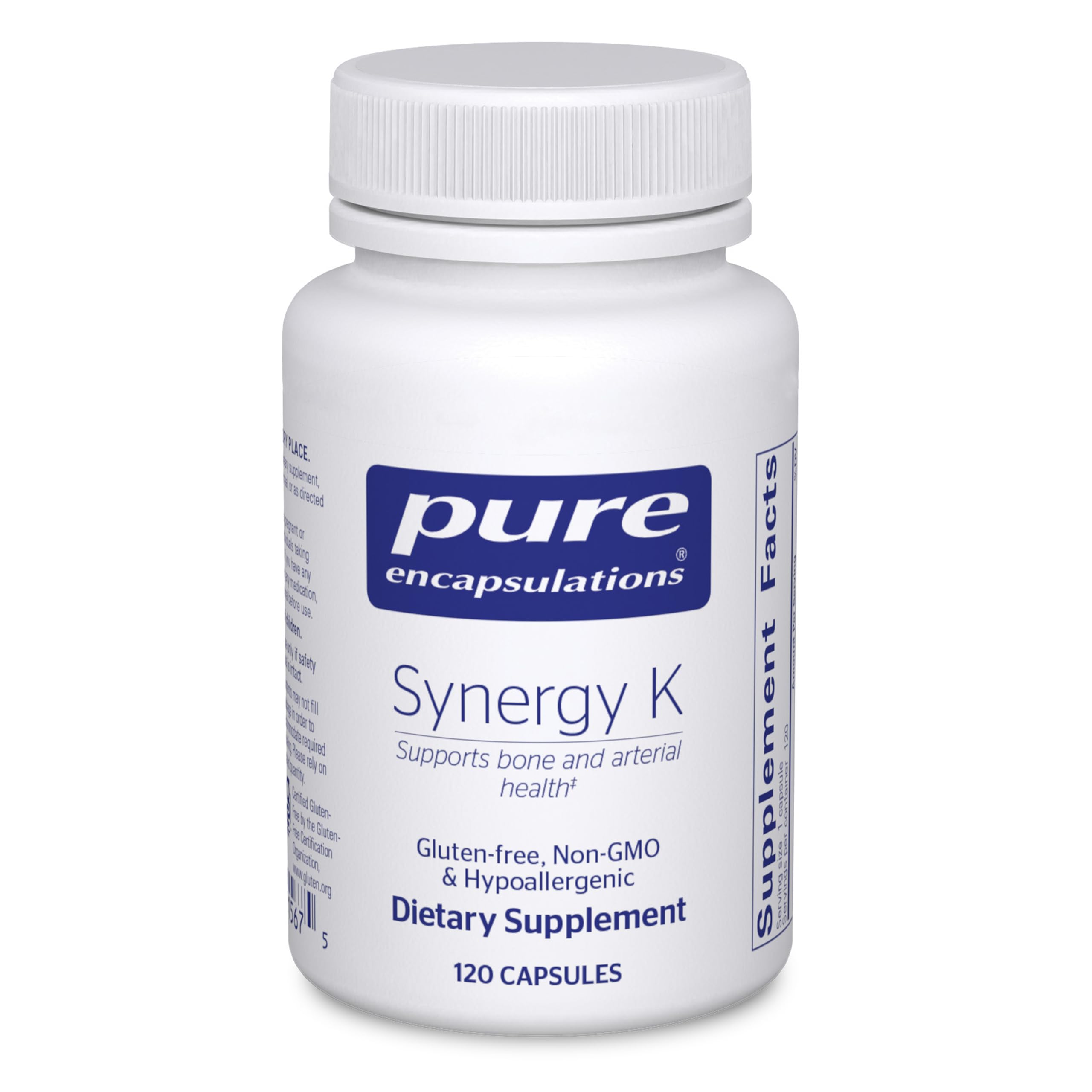 Pure Encapsulations Synergy K, botella de 120 cápsulas, soporte óseo y vascular