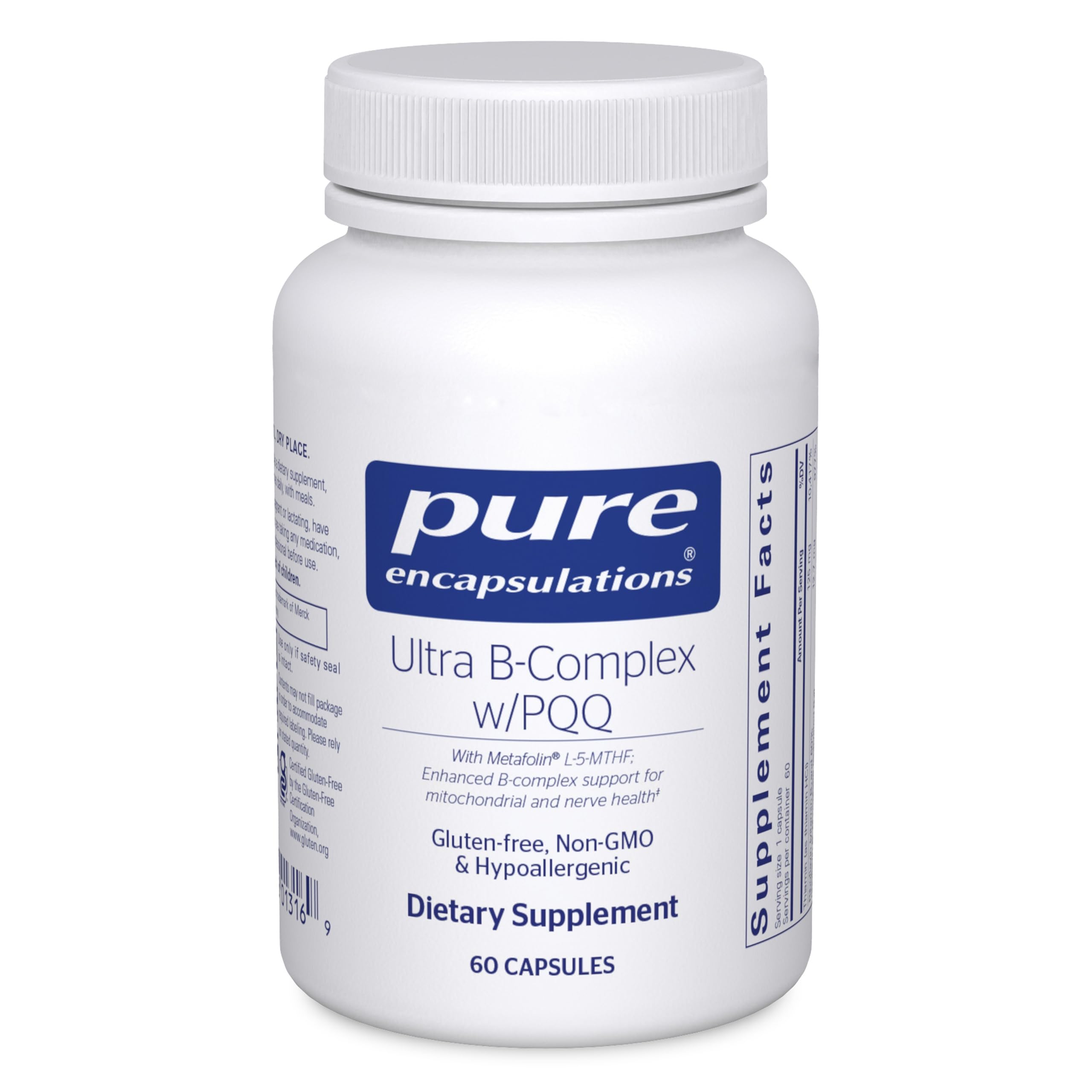 Pure Encapsulations Ultra B-Complex con PQQ, cápsulas de 60, posible apoyo mitocondrial