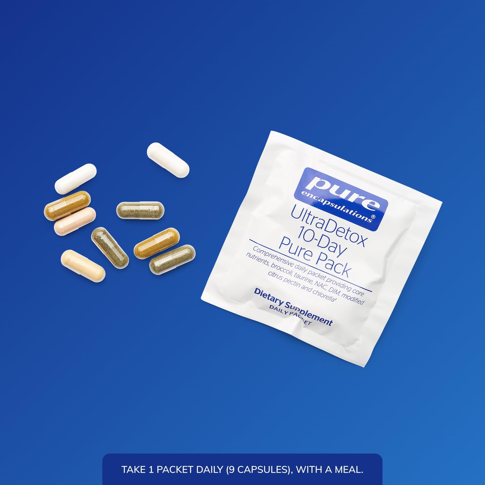 Pure Encapsulations UltraDetox brócoli, ingrediente clave para nutrición y antioxidantes.