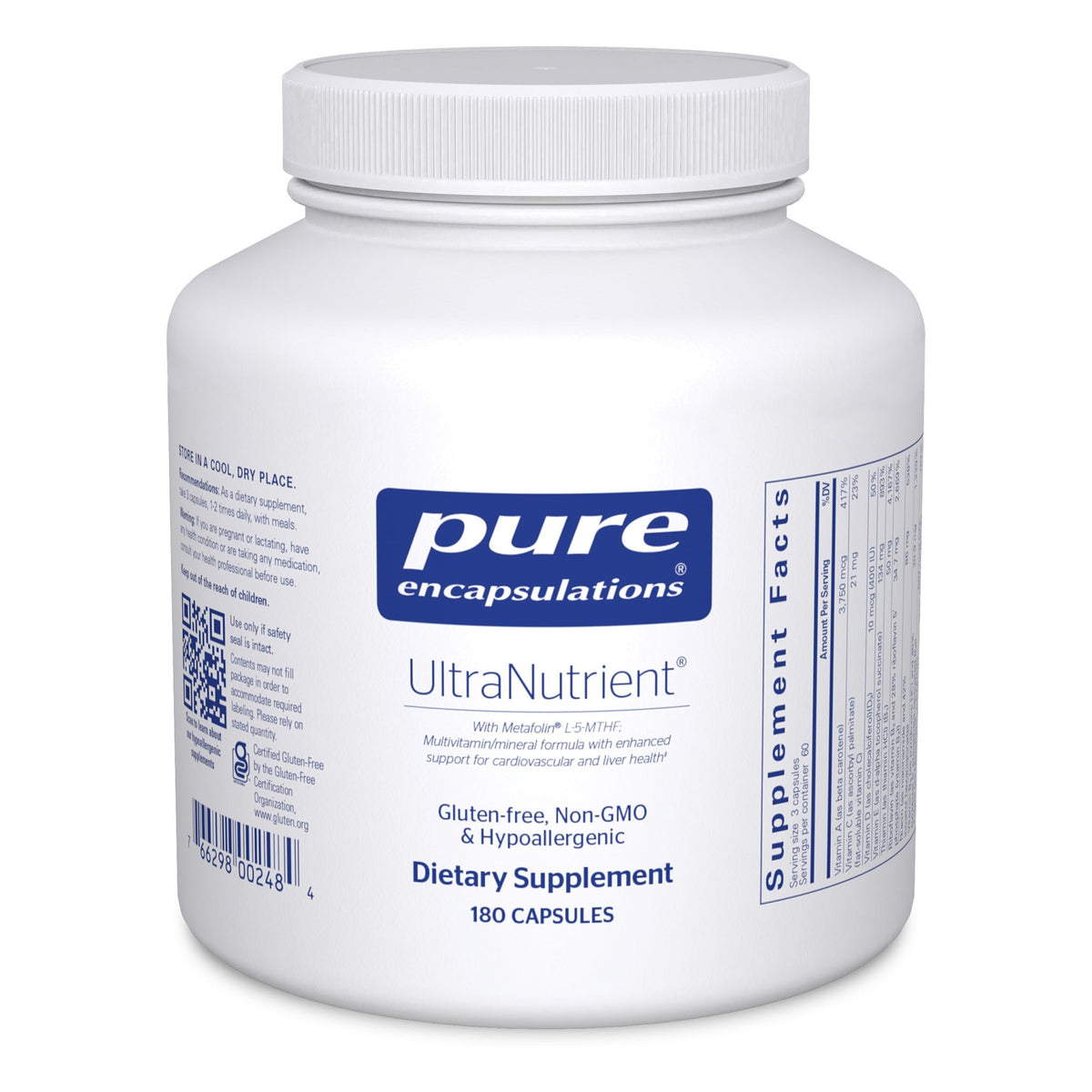 Pure Encapsulations UltraNutrient: cápsulas minerales para soporte diario de la salud.