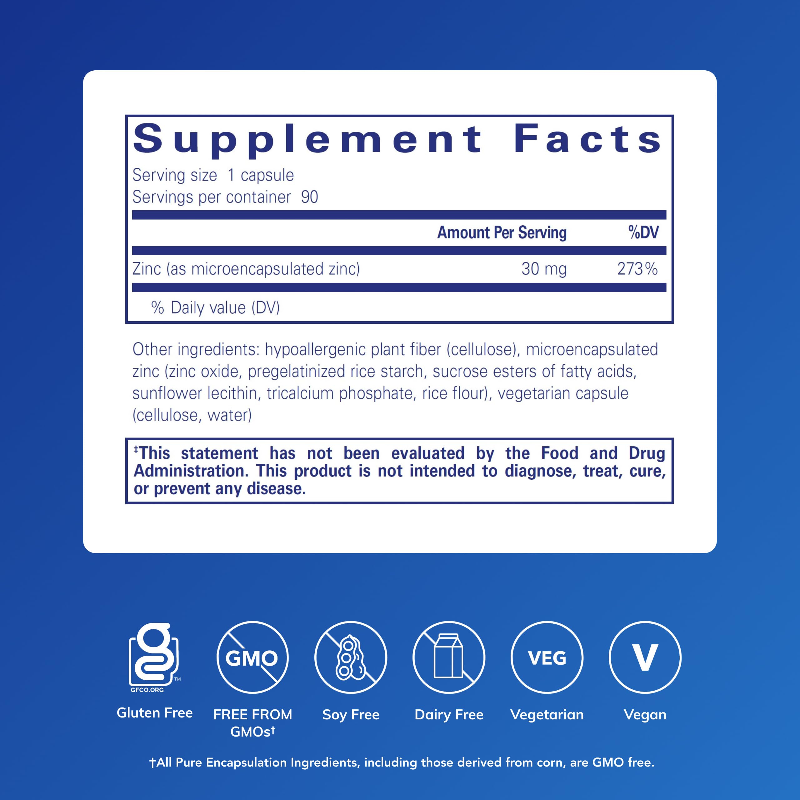 Pure Encapsulations UltraZin Zinc: cápsulas listas para uso diario.