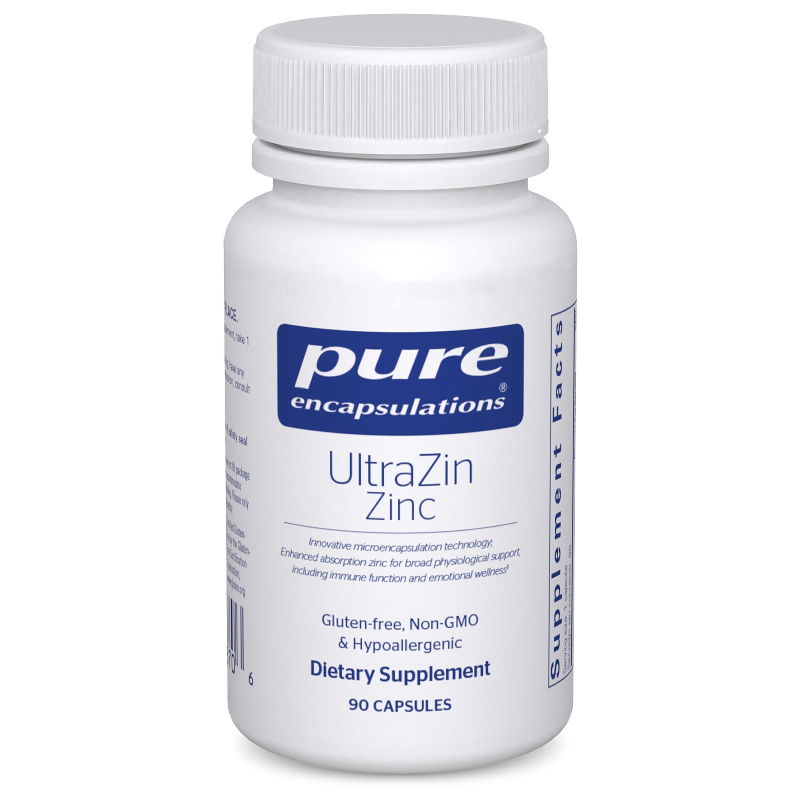 Pure Encapsulations UltraZin Zinc: tecnología de microencapsulación para mejor absorción.