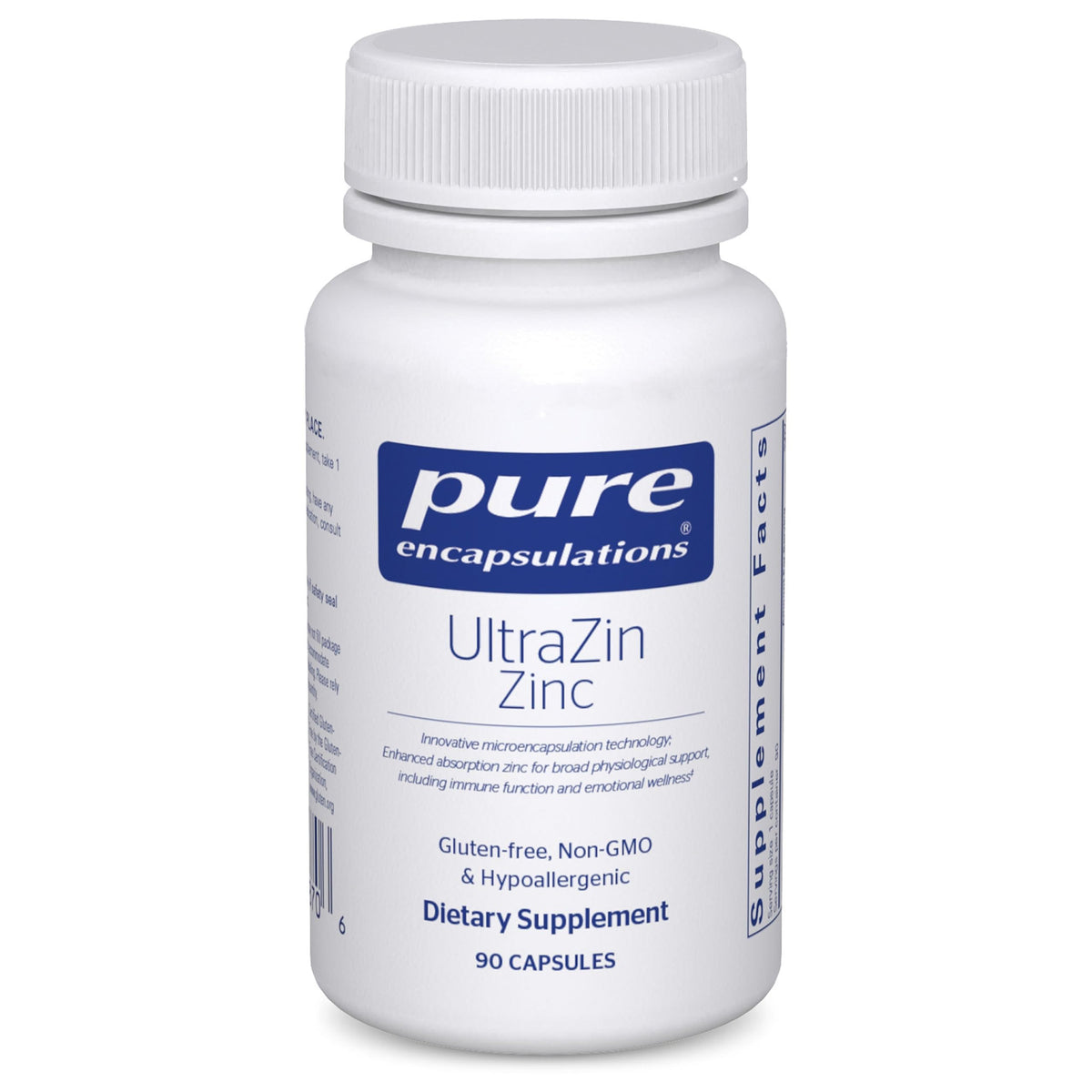 Pure Encapsulations UltraZin Zinc: tecnología de microencapsulación para mejor absorción.