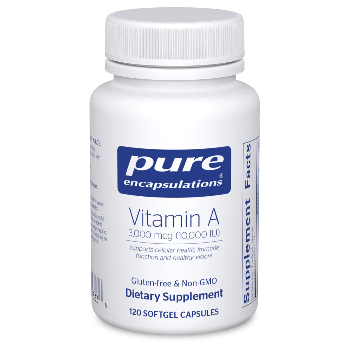 Pure Encapsulations Vitamina A, cápsula blanda de 3000mcg para visión y sistema inmune
