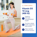 Pure Encapsulations Vitamina D3, etiqueta clara de pureza y calidad.