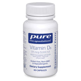 Pure Encapsulations Vitamina D3 en frasco frontal, apoya la salud ósea