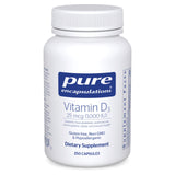 Pure Encapsulations Vitamina D3 cápsulas: posible apoyo a la salud ósea e inmunitaria.