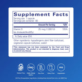 Etiqueta frontal de Vitamina D3 de Pure Encapsulations con dosis diaria.