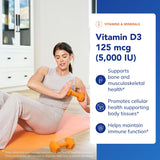 Pure Encapsulations Vitamina D3 etiqueta: información de dosis y uso seguro.