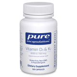 Pure Encapsulations Vitamina D3 y K2, botella vertido, posible apoyo a huesos fuertes