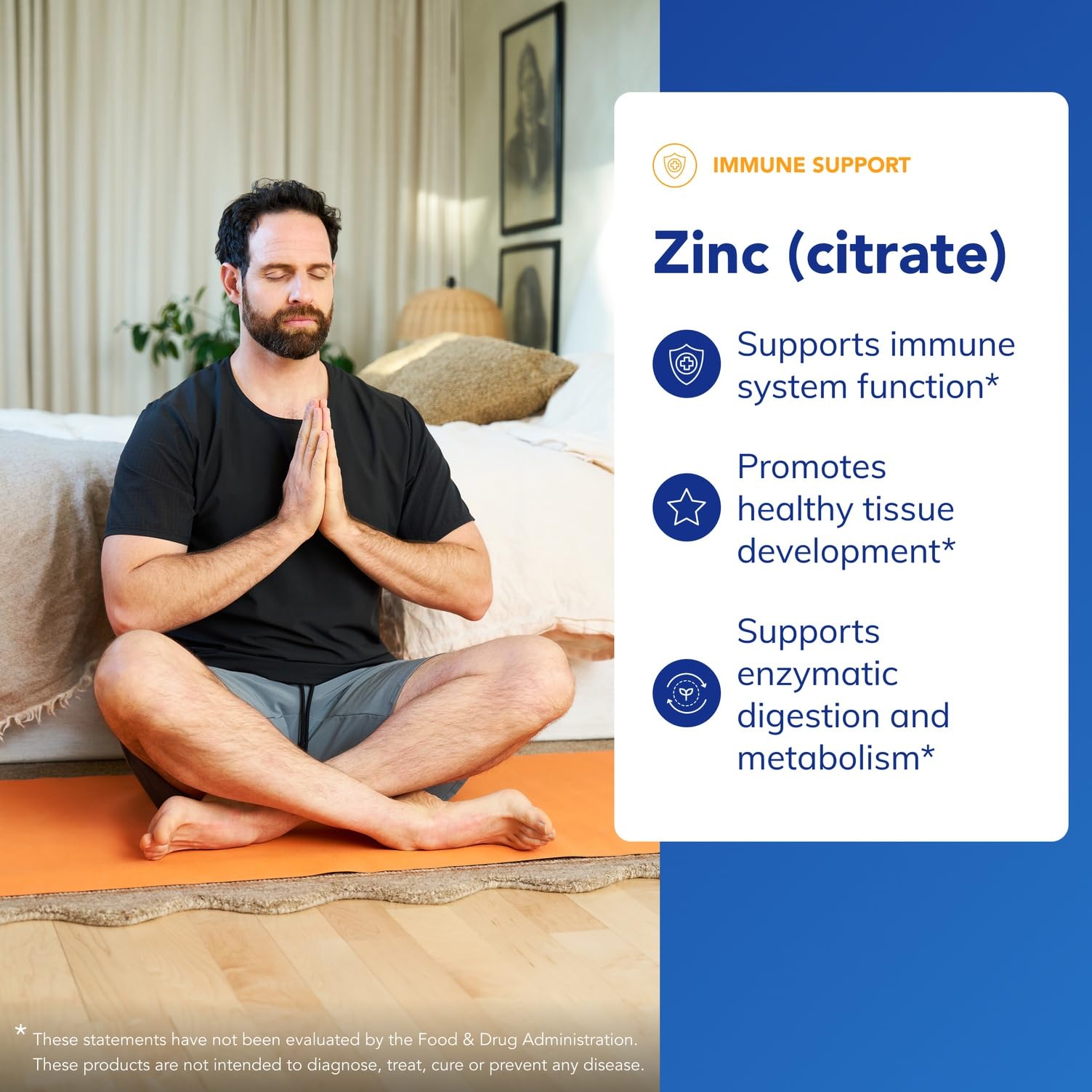 Pure Encapsulations Zinc Citrato: etiqueta frontal destaca ingredientes y beneficios