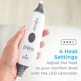 Pure Enrichment PureRelief Express Cerulean Diamond control LED ergonómico para ajustar calor.