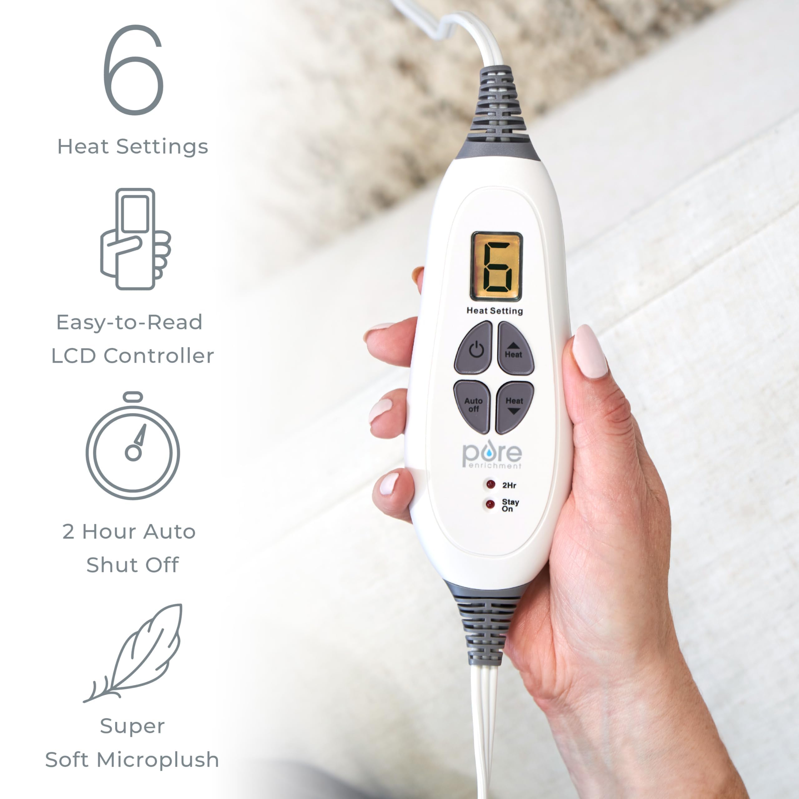 Pure Enrichment PureRelief opción de calor seco o húmedo para comodidad