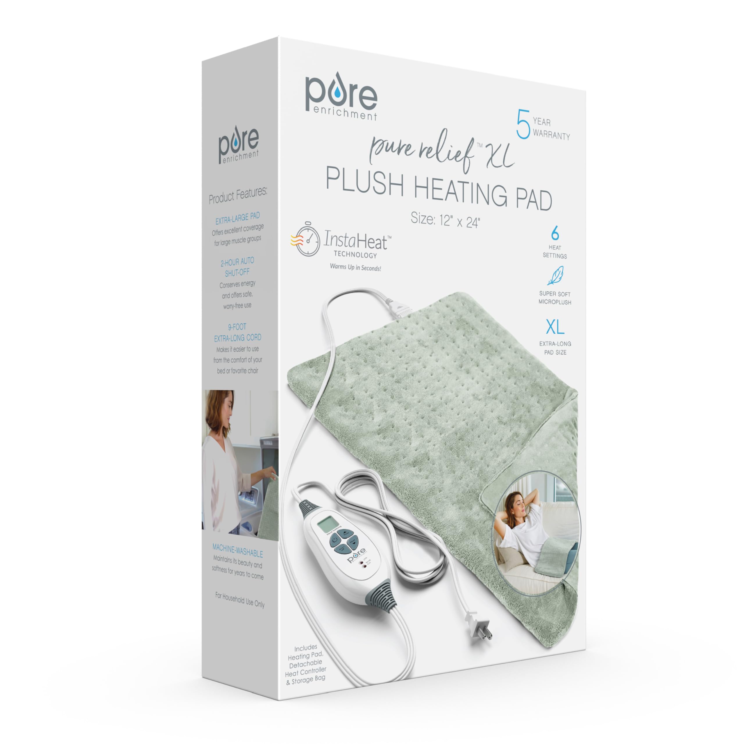 Funda suave lavable de PureRelief XL para higiene diaria