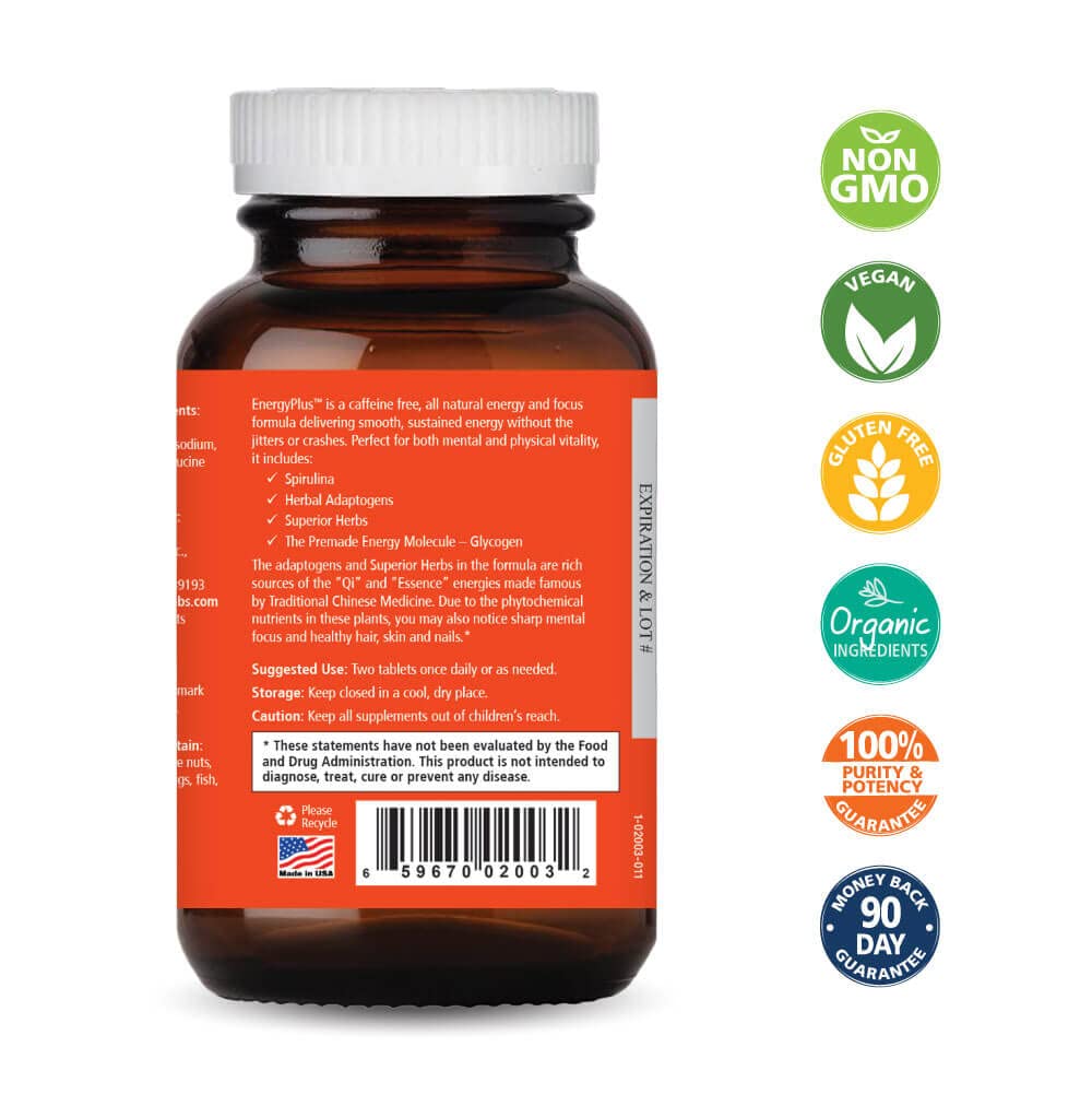 EnergyPlus de Pure Essence Labs: tabletas compactas para enfoque estable sin estimulantes.