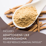 Adrenal Stability, ingredientes adaptógenos, soporte suave para respuesta al estrés.