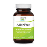 Pure Essence Labs AllerFree: frasco con cápsulas para apoyo estacional sin somnolencia.