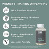 Pure for Men Pump Enhancer, cápsulas veganas para entrenamientos prolongados.