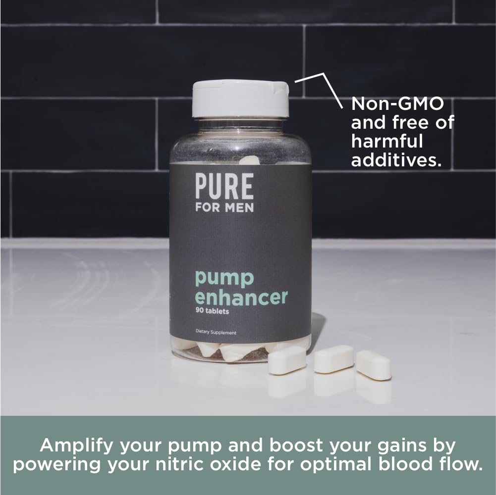 Pure for Men Pump Enhancer, paquete de 90 cápsulas, fácil de incorporar en la rutina.