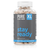 Pure for Men Stay Ready Fiber: botella vertiendo para consumo diario.