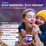 PURE HEALTH MAX PHM NAD Resveratrol componentes clave y perfil vegano para bienestar.