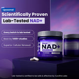 PURE HEALTH MAX PHM NAD Resveratrol frasco muestra entrega liposomales para absorción.