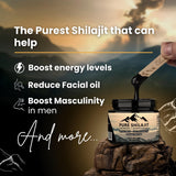 Pure Himalayan Shilajit a gran altitud: resina pura para bienestar diario.