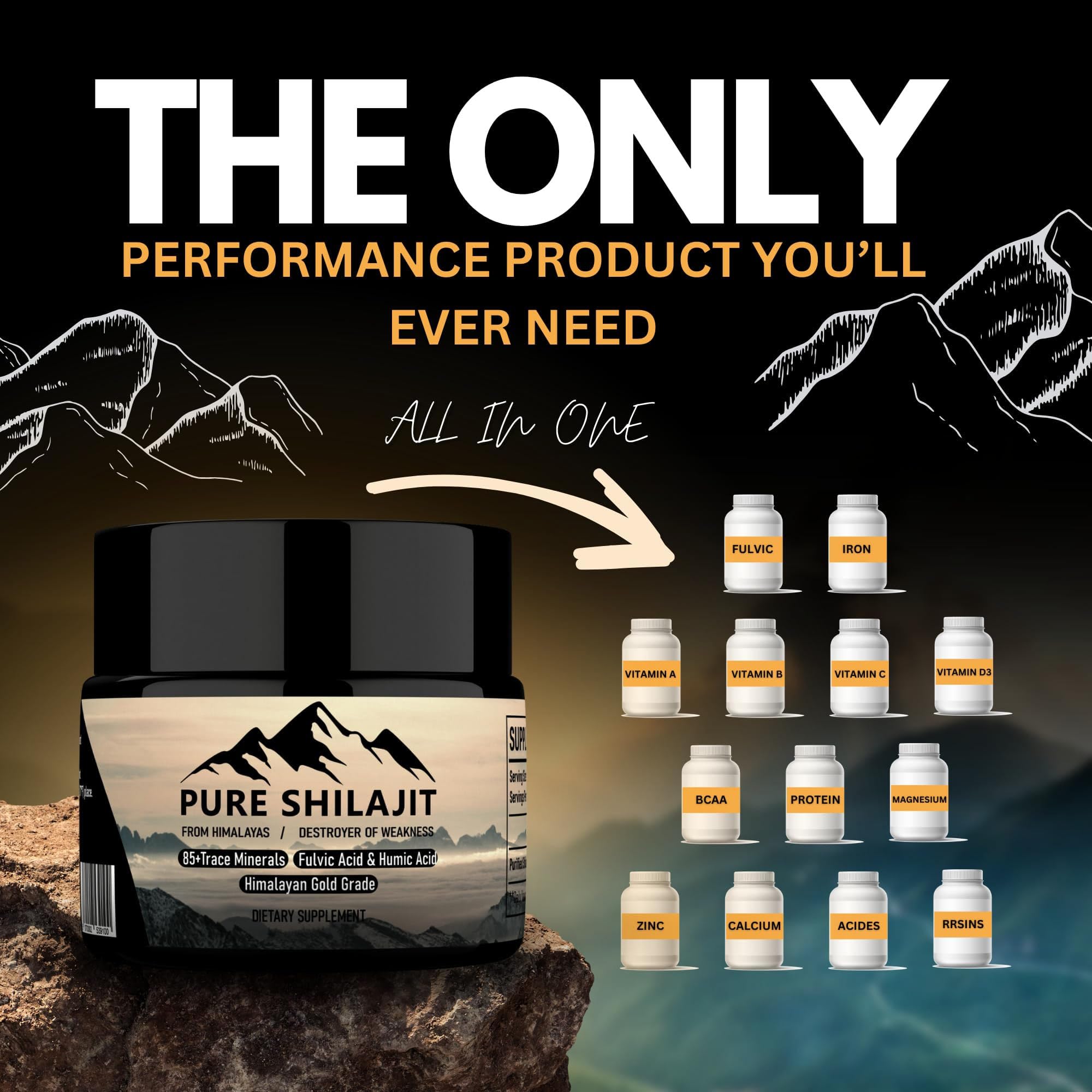 Pure Himalayan Shilajit, formato fácil de usar: dosis diaria sencilla.