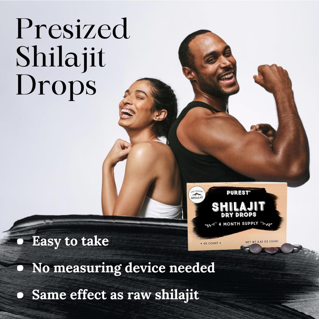 Pure Himalayan Shilajit Gotas Secas ofrece dosis rápida para vitalidad diaria.