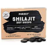 Pure Himalayan Shilajit Gotas Secas en envase compacto para energía diaria.