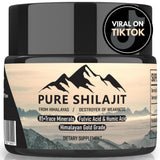 Pure Himalayan Shilajit, resina pura en primer plano: energía natural para el día.
