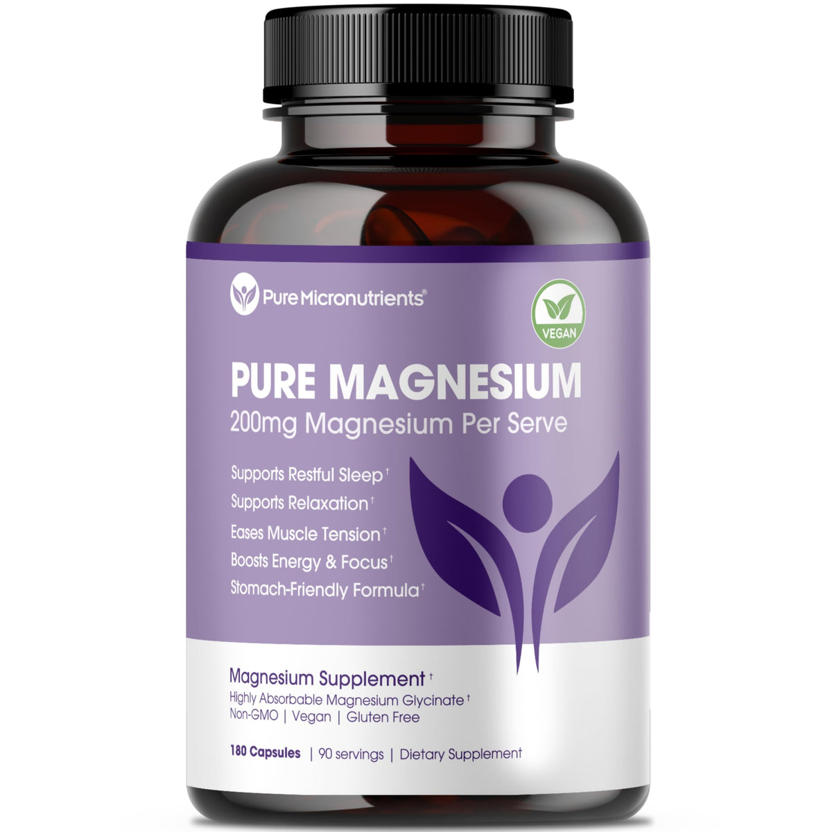 Pure Micronutrients magnesio glicinato frasco: apoyo a la relajación nocturna y comodidad diaria.