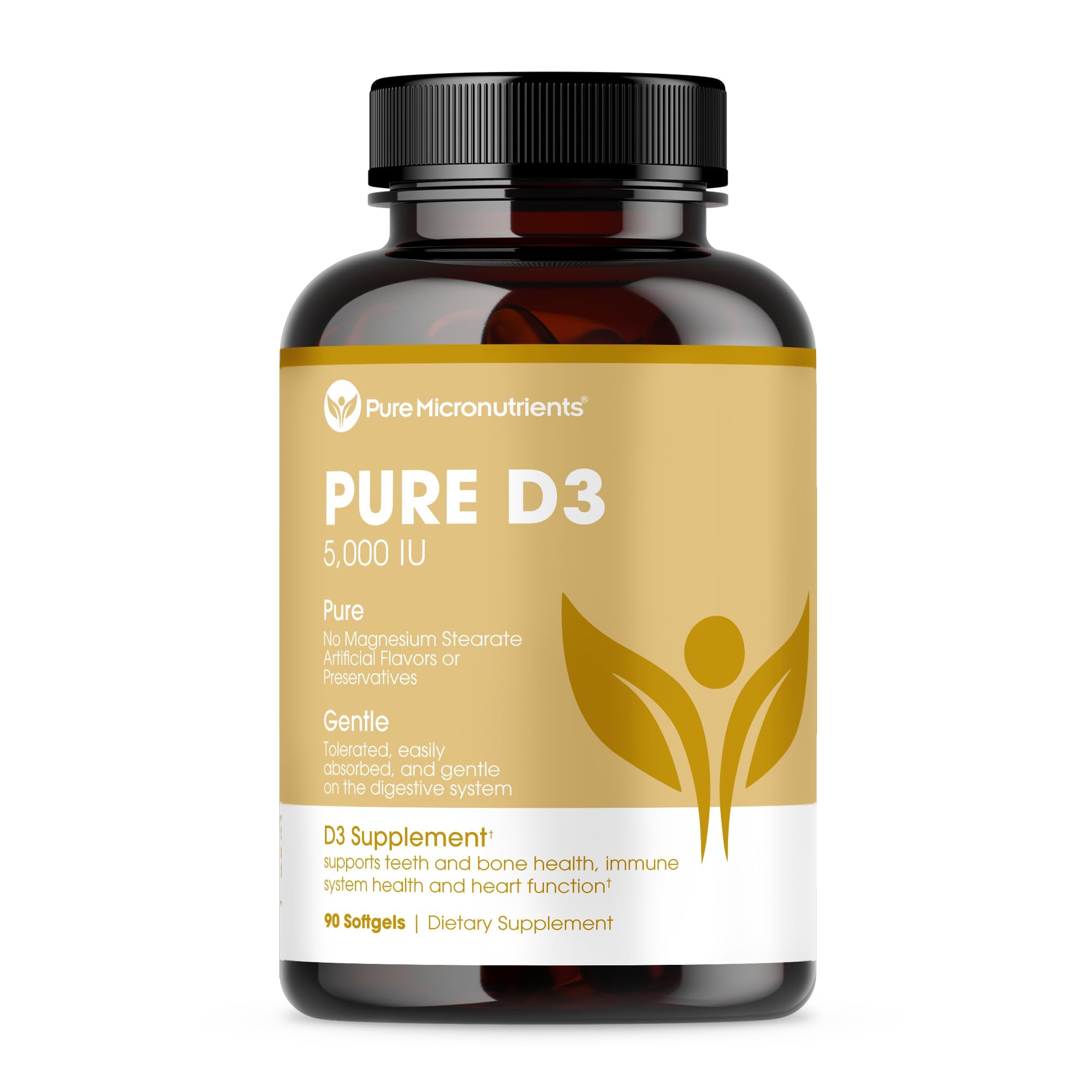 Botella de Pure Micronutrients Pure D3 con cápsulas para soporte óseo y muscular.