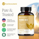 Cápsulas mini de Pure D3 facilitan la ingestión diaria sin mal sabor.