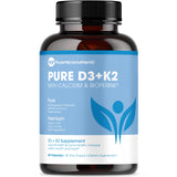 Pure Micronutrients cápsulas de Vitamina D3 K2 para apoyo diario de huesos.