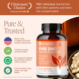 Fórmula sin alergenos de Pure Micronutrients Zinc 25 mg sin gluten.