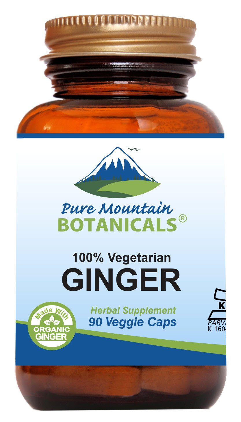 Pure Mountain Botanicals cápsulas de jengibre orgánico para uso diario