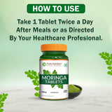 Pure Nutrition Moringa 1200mg, envase sellado, mantiene nutrientes y frescura.