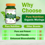 Pure Nutrition Moringa 1200mg, tabletas para uso diario, fuente de vitaminas.