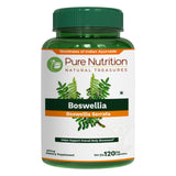 Pure Nutrition Natural Treasures Boswellia Serrata 15:1, botella, apoyo diario para bienestar.