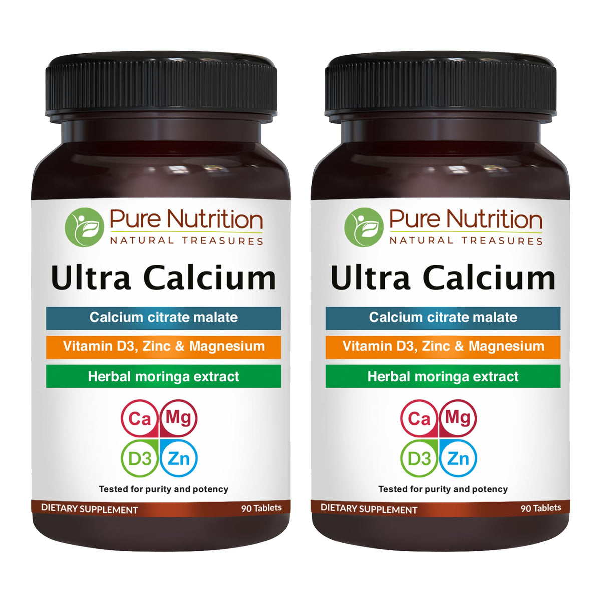 Pure Nutrition Natural Treasures Calcium Ultra en envase, apoyo diario a la ingesta de calcio.