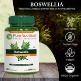 Cápsulas de 600 mg de Pure Nutrition Natural Treasures, envase de 120 cápsulas.