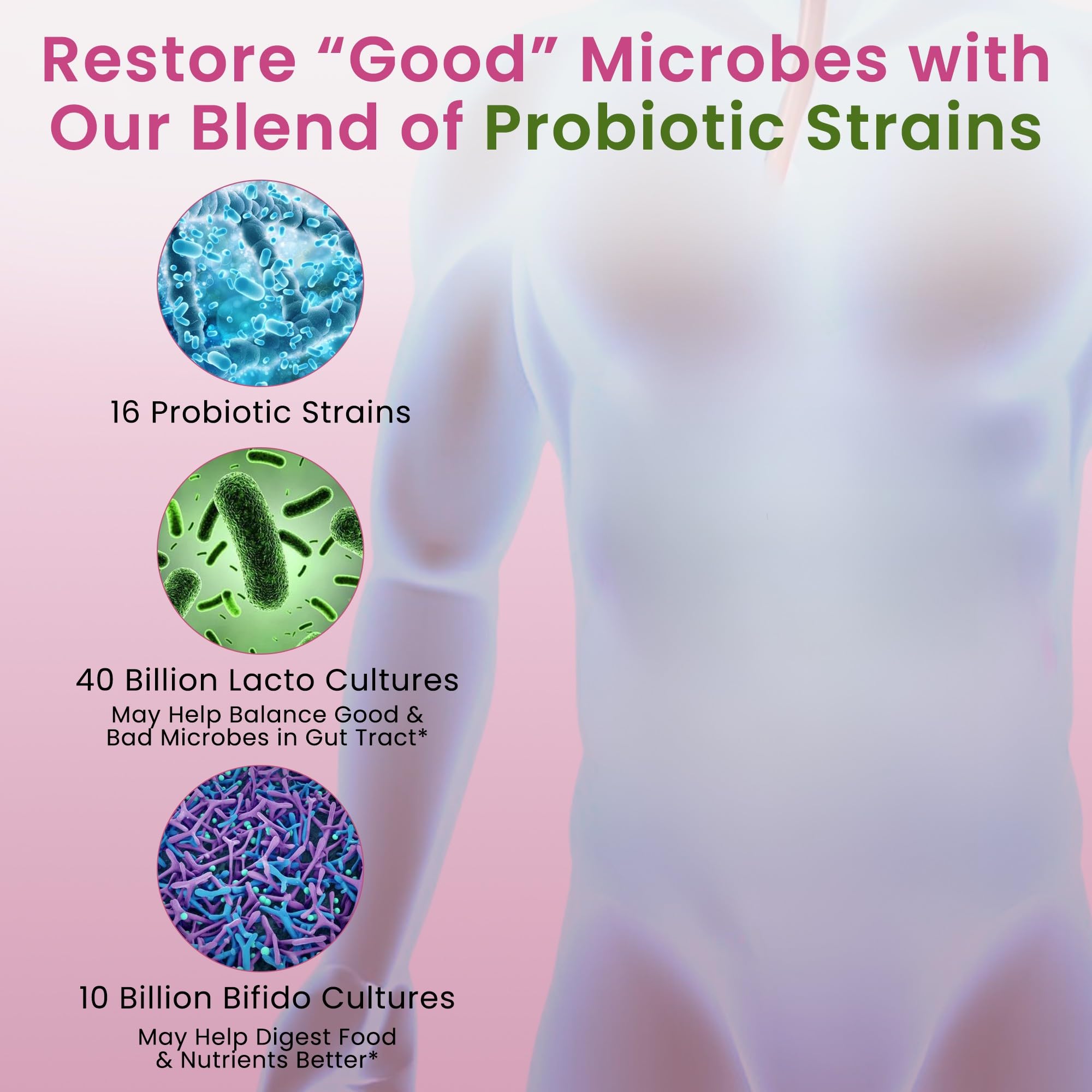 Cepas Bifidobacterium en probiótico femenino de Pure Nutrition.