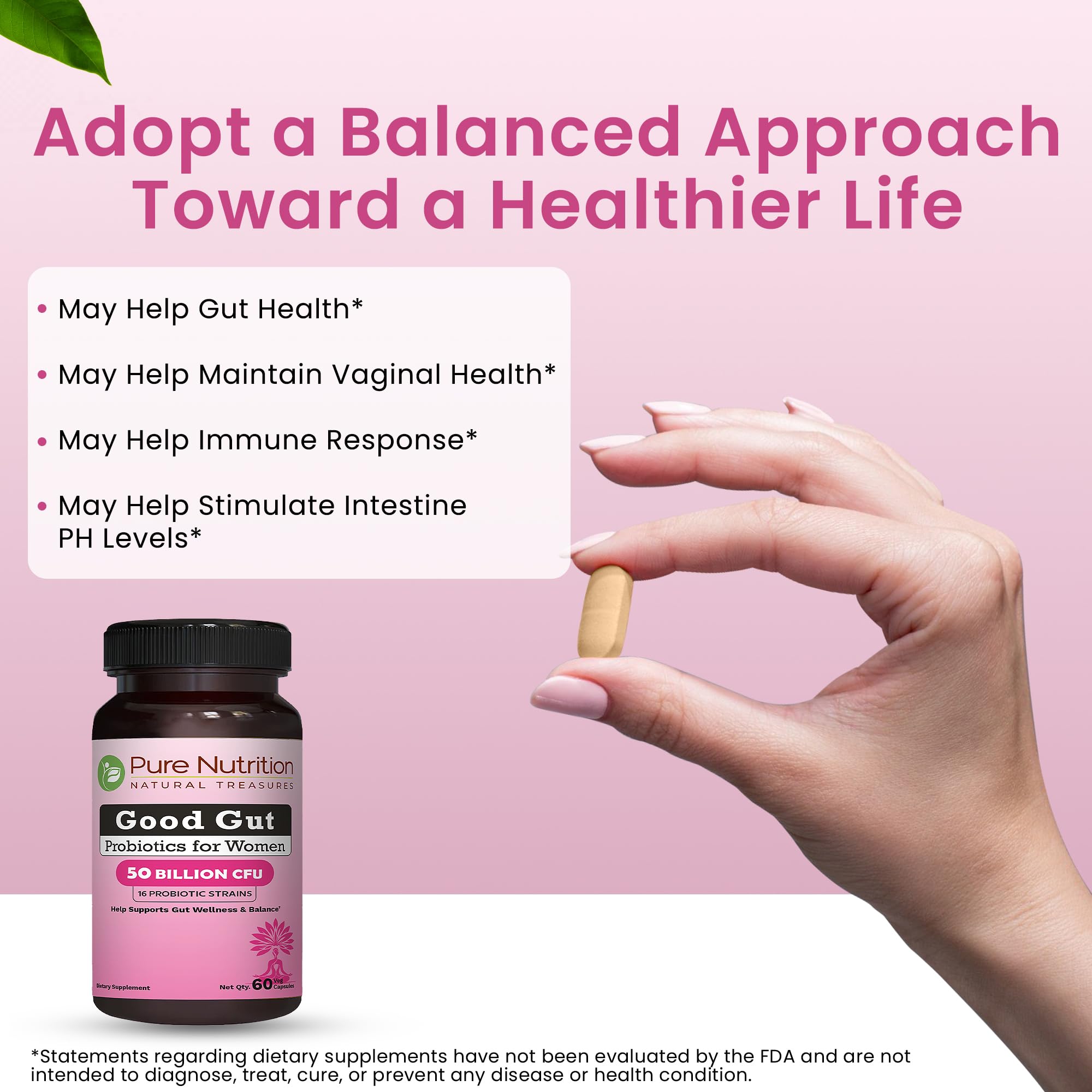 Cepas Lactobacillus reuteri en Pure Nutrition Good Gut para equilibrio intestinal.