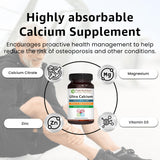Vitamina D3 y K2 en Ultra Calcium, visual de nutrientes clave.