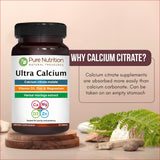 Tabletas de PURE NUTRITION NATURAL TREASURES Ultra Calcium, ideal para la ingesta diaria.