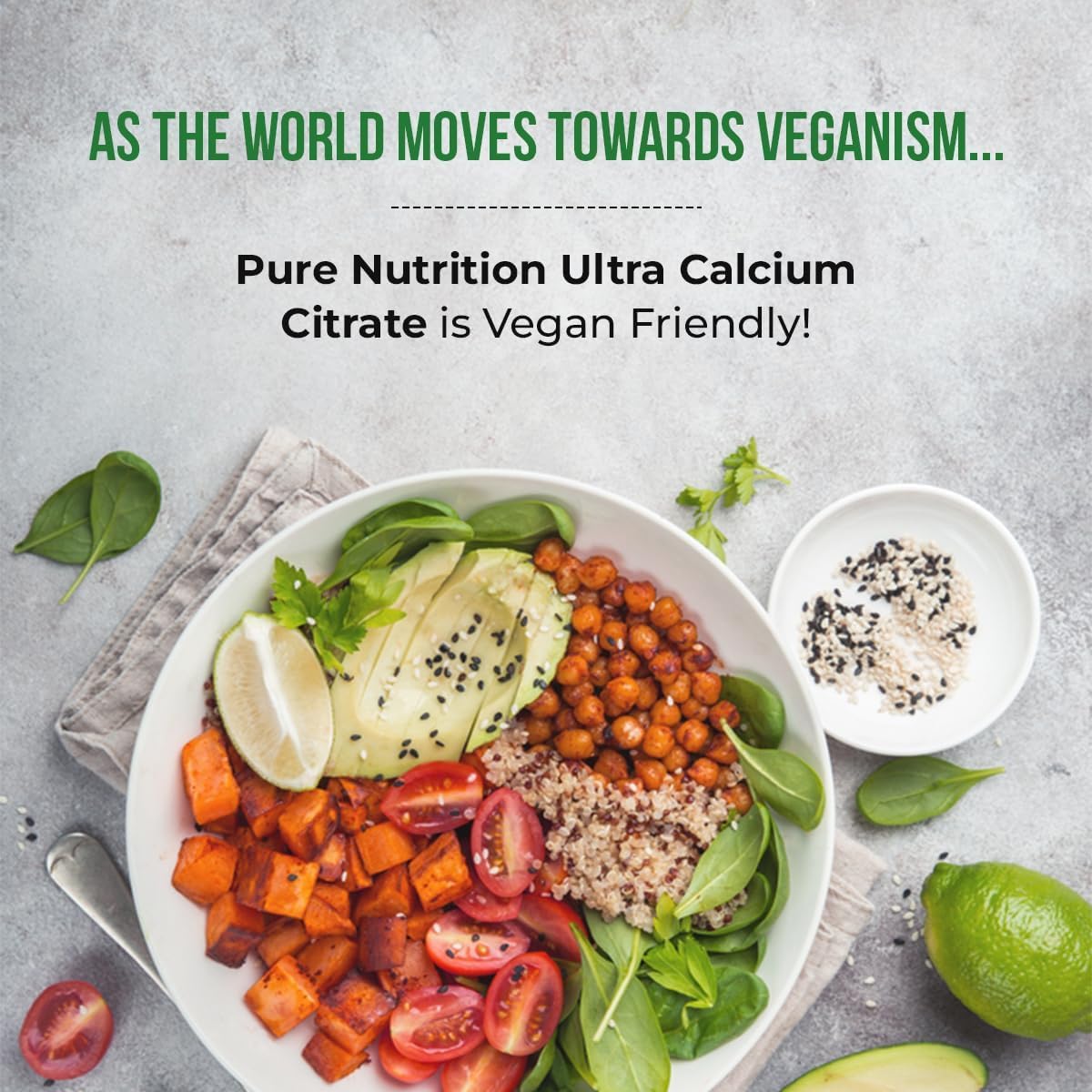 Tomar una tableta diaria tras la comida con Pure Nutrition Ultra Calcium.